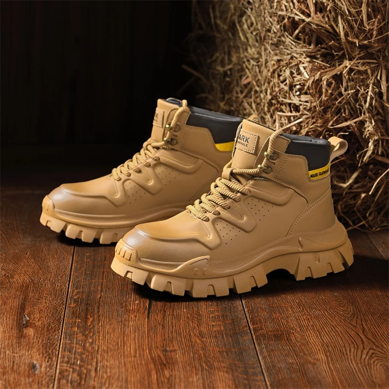 MARK FAIRWHALE/马克华菲早秋新款男士户外百搭英伦风休闲马丁靴