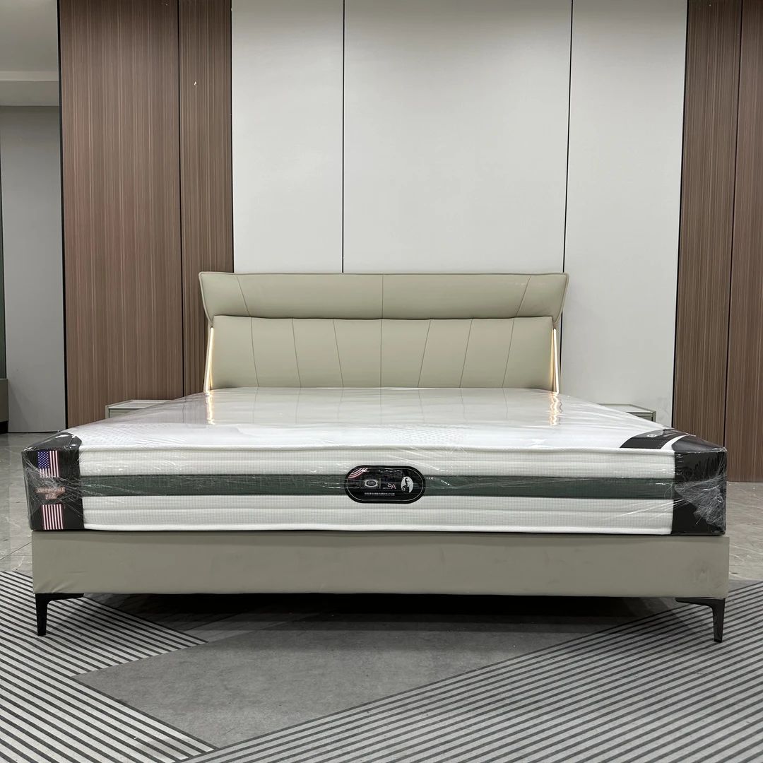 （SM39）现代简约极简大床主卧室储物高箱皮艺现代意式高端22米定制