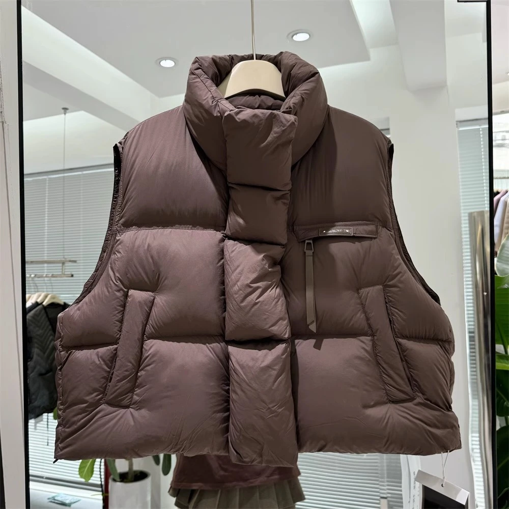 羽绒马甲女24秋冬新爆款欧货韩版宽松显瘦90白鸭绒马夹加厚短外套