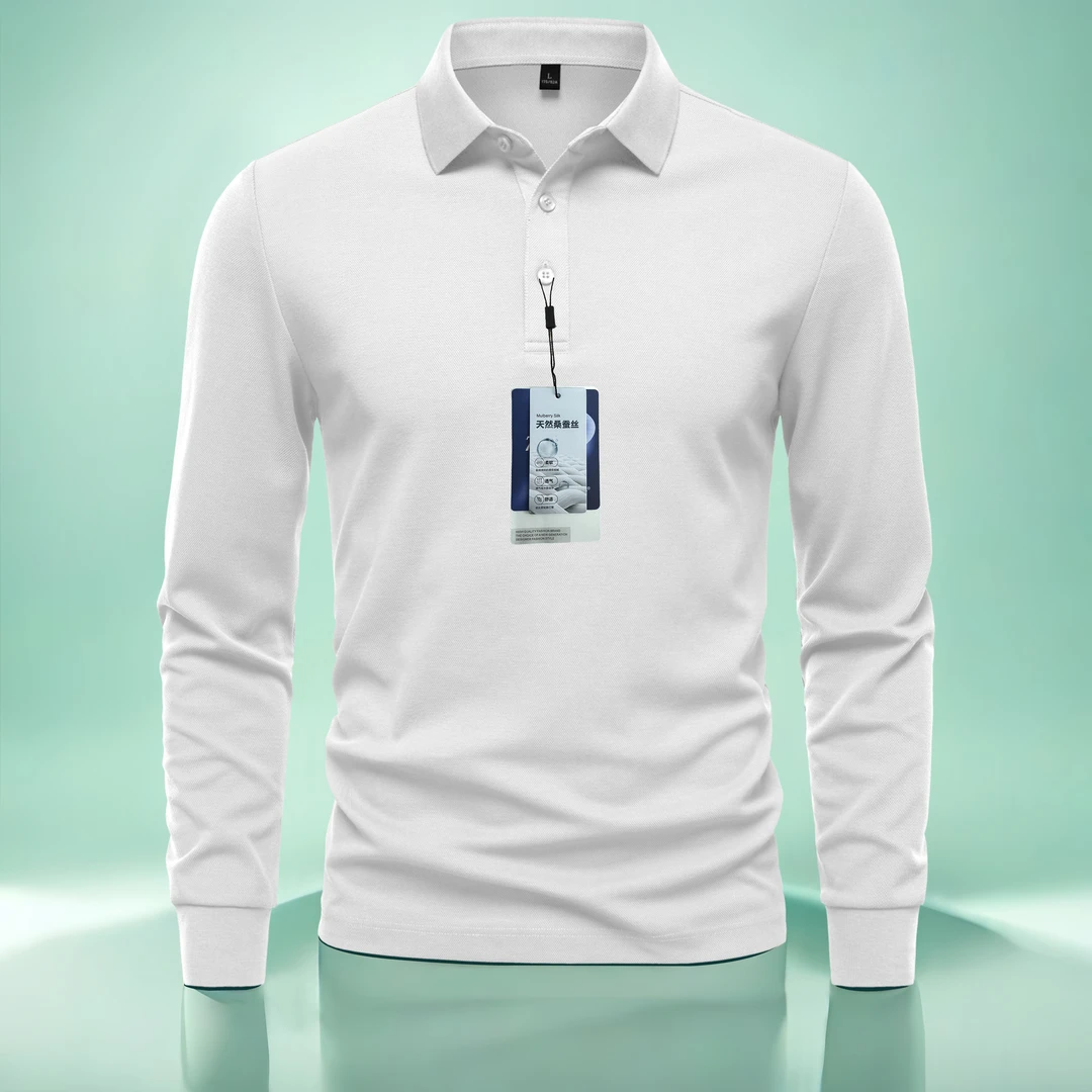 新款翻领秋季优质男士polo衫高级返潮复古春秋天商务长袖polo衫男