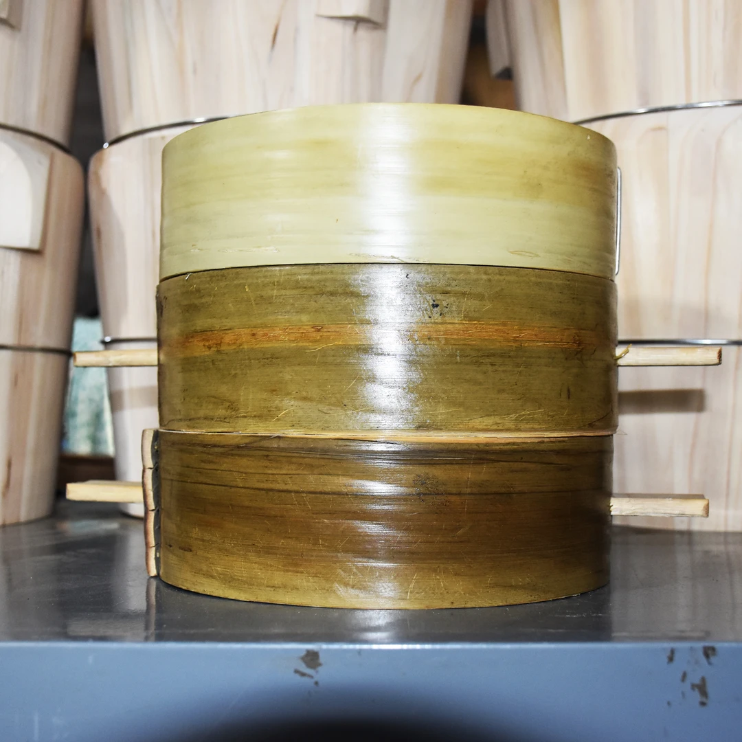 竹蒸笼纯手工全青五胶水竹制小笼包架加深蒸餐具笼家用蒸笼