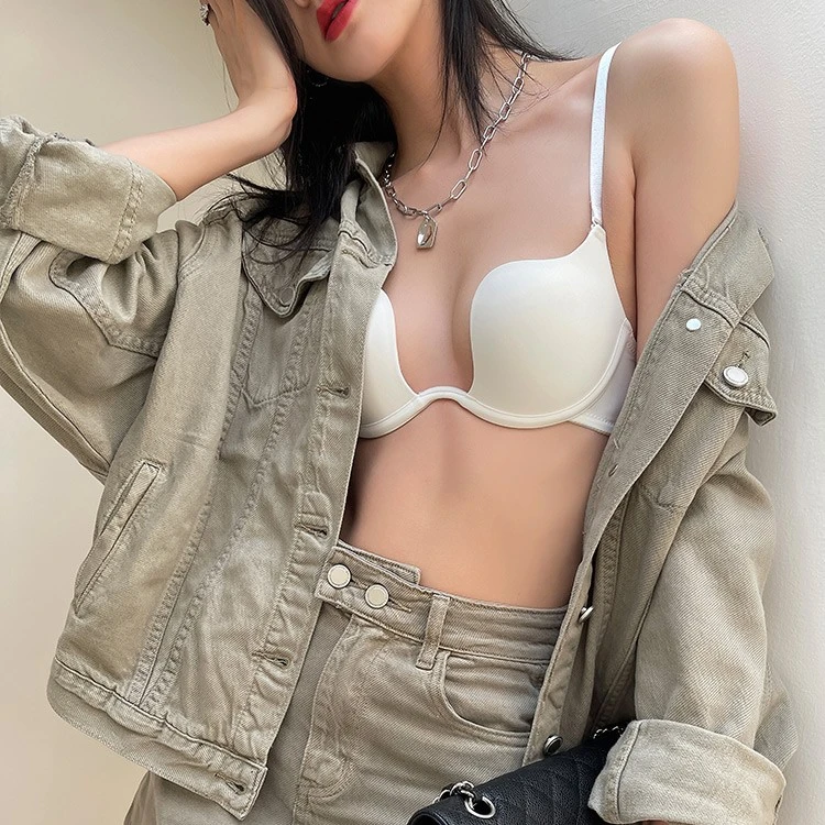 美背内衣女新款24夏隐形无痕无肩带聚拢上托防下垂婚纱礼服文胸罩