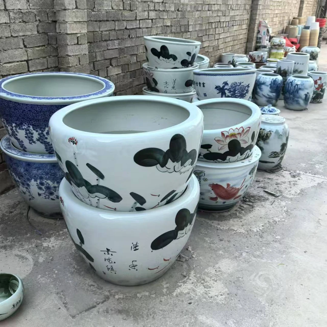 特价直径73高度52景德镇陶瓷小鱼缸