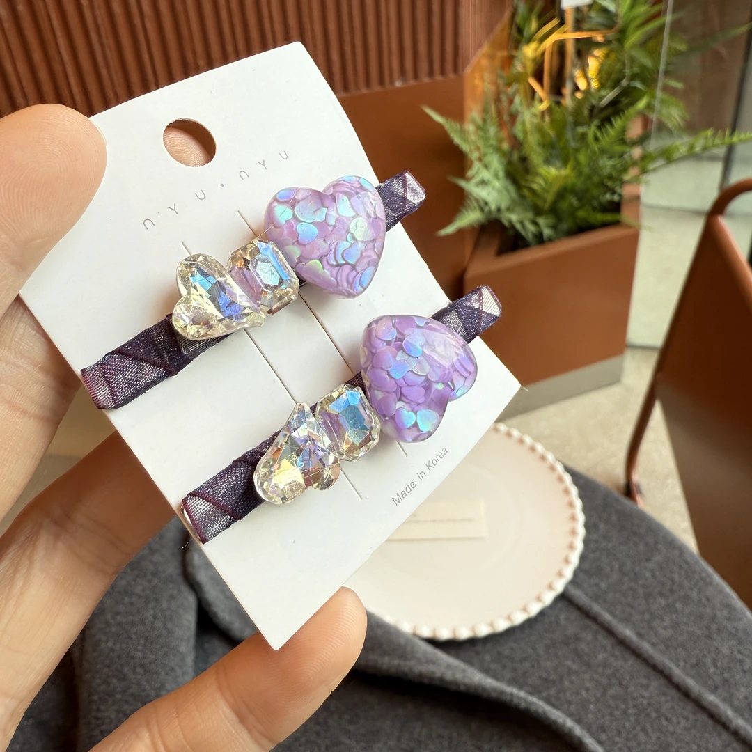 6739紫色爱心小对夹