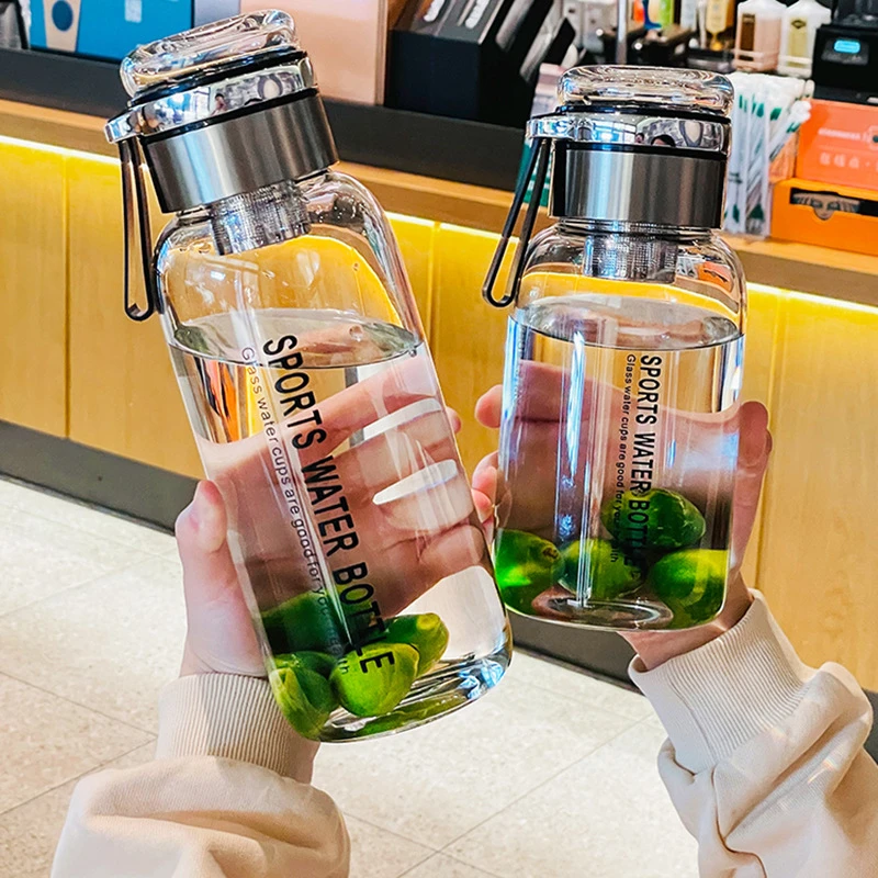高档大肚杯玻璃杯1000ML大容量耐高温泡茶杯茶水分离茶杯运动水杯