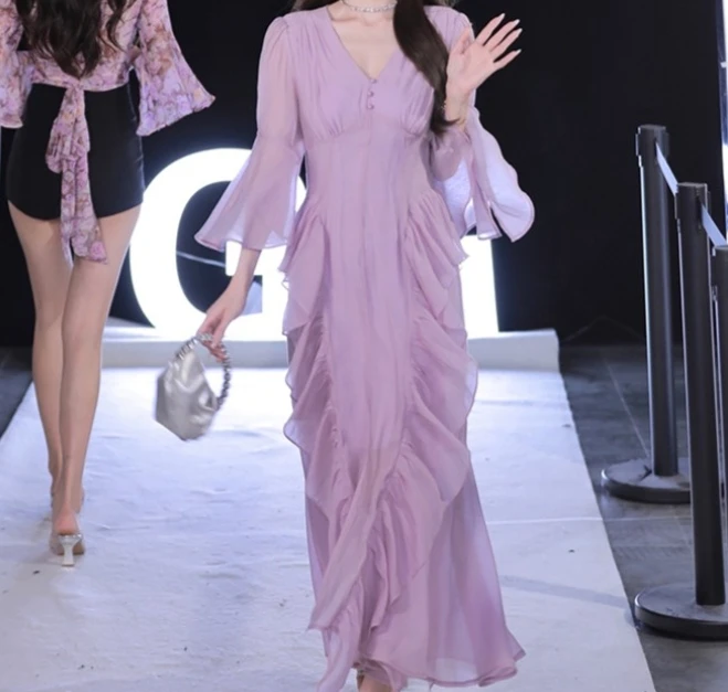 【果果家优选】夏季长款优雅气质连衣裙