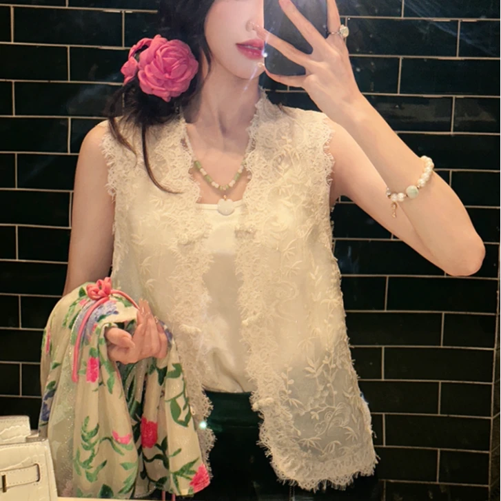 【果果家精选】新款气质时尚蕾丝马甲