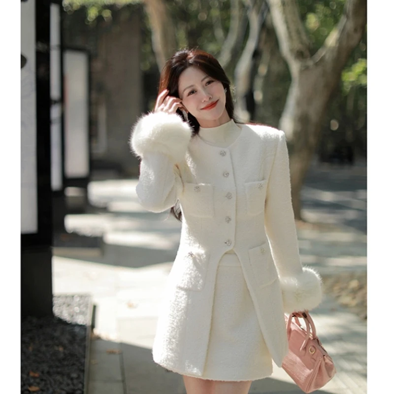 【果果家优选】法式新款小香格子印花气质复古宽松时尚套装