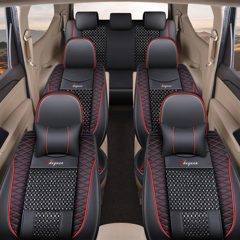 七座皮冰丝汽车座套面包车全包围五菱宏光S宝骏730四季通用7坐垫