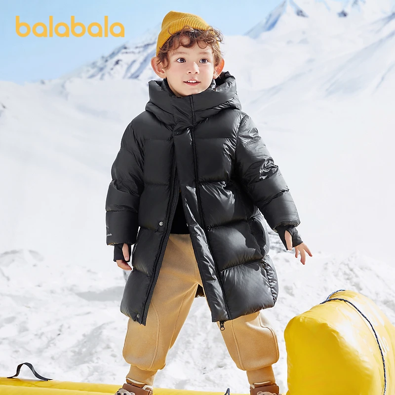 巴拉巴拉童装2024新款儿童羽绒服中长款加厚保暖冬外套大童男女童