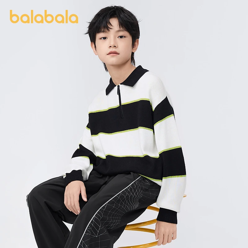 巴拉巴拉童装男童毛衣春秋装中大童儿童条纹针织衫202123103105