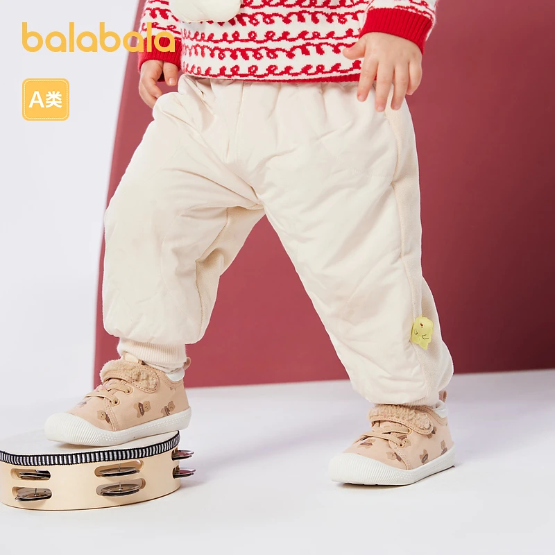 巴拉巴拉儿童加绒裤子休闲裤男童长裤女童秋冬潮时尚208423108205