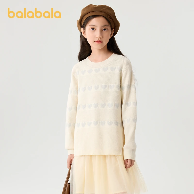 巴拉巴拉儿童连衣裙秋冬季女童网纱拼接裙子中大童洋气甜美时尚潮