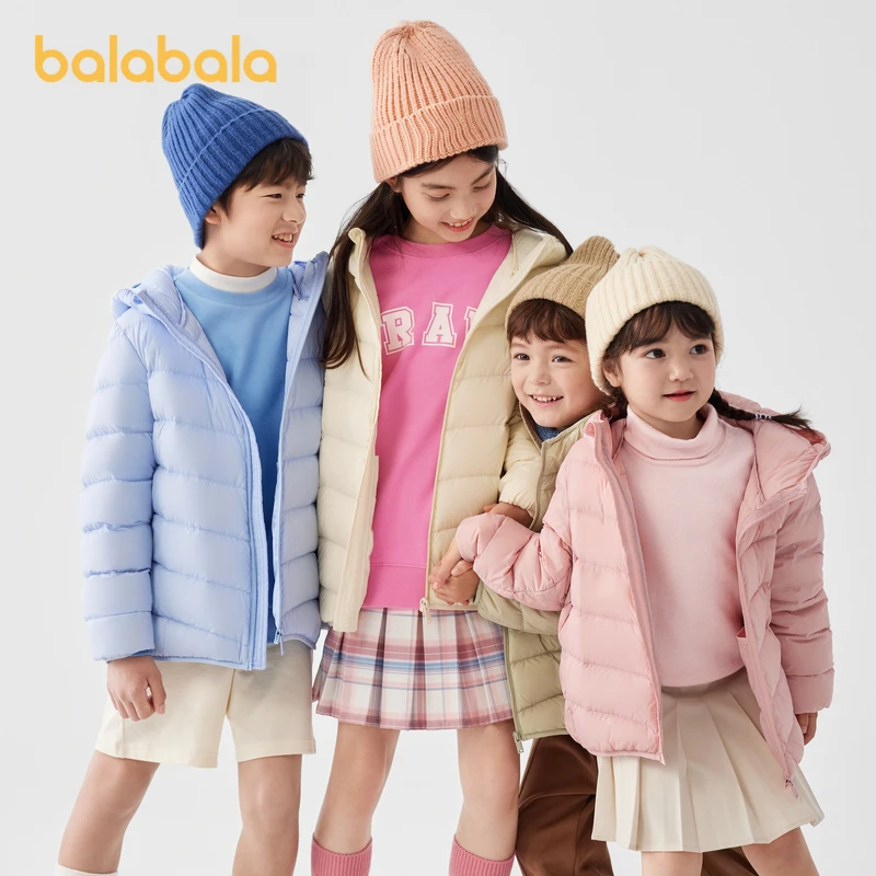 巴拉巴拉童装男童连帽新款秋冬季女童亲子羽绒服外套保暖连帽