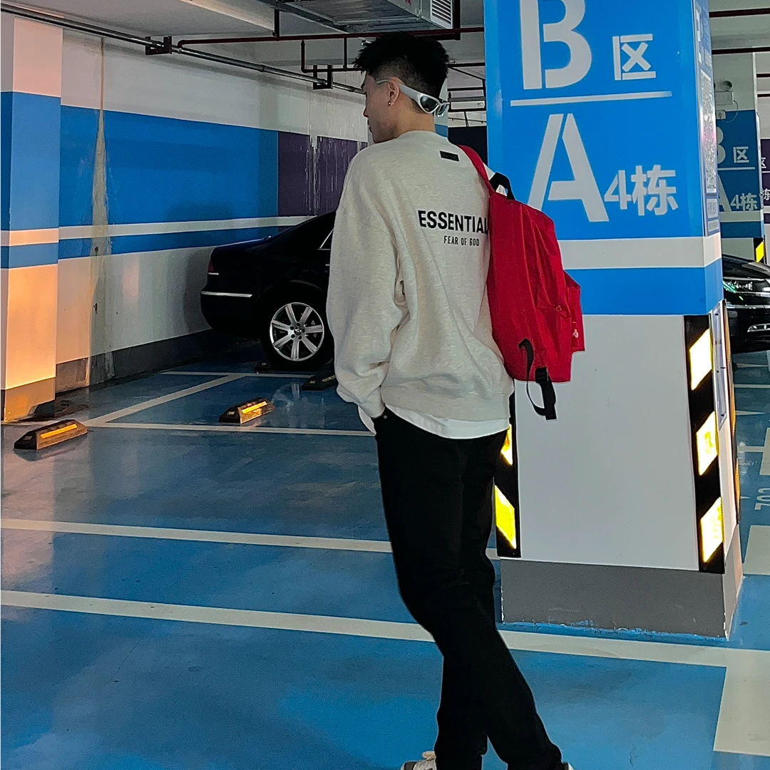 22款第八季前后植绒圆领卫衣秋冬时尚潮流休闲美式宽松套头卫衣