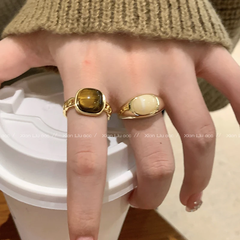 铜合金戒指 戒指女复古气质小众设计食指戒网红时尚个性闺蜜指环
