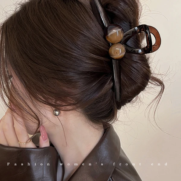 大号抓夹女高级感鲨鱼夹发夹后脑勺美拉德发抓夏天盘头发抓夹优雅