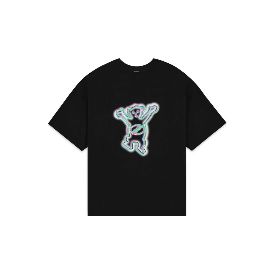 全新未使用 WE11 DONE 卡通幻彩泰迪小熊印花logo圆领休闲短袖T恤