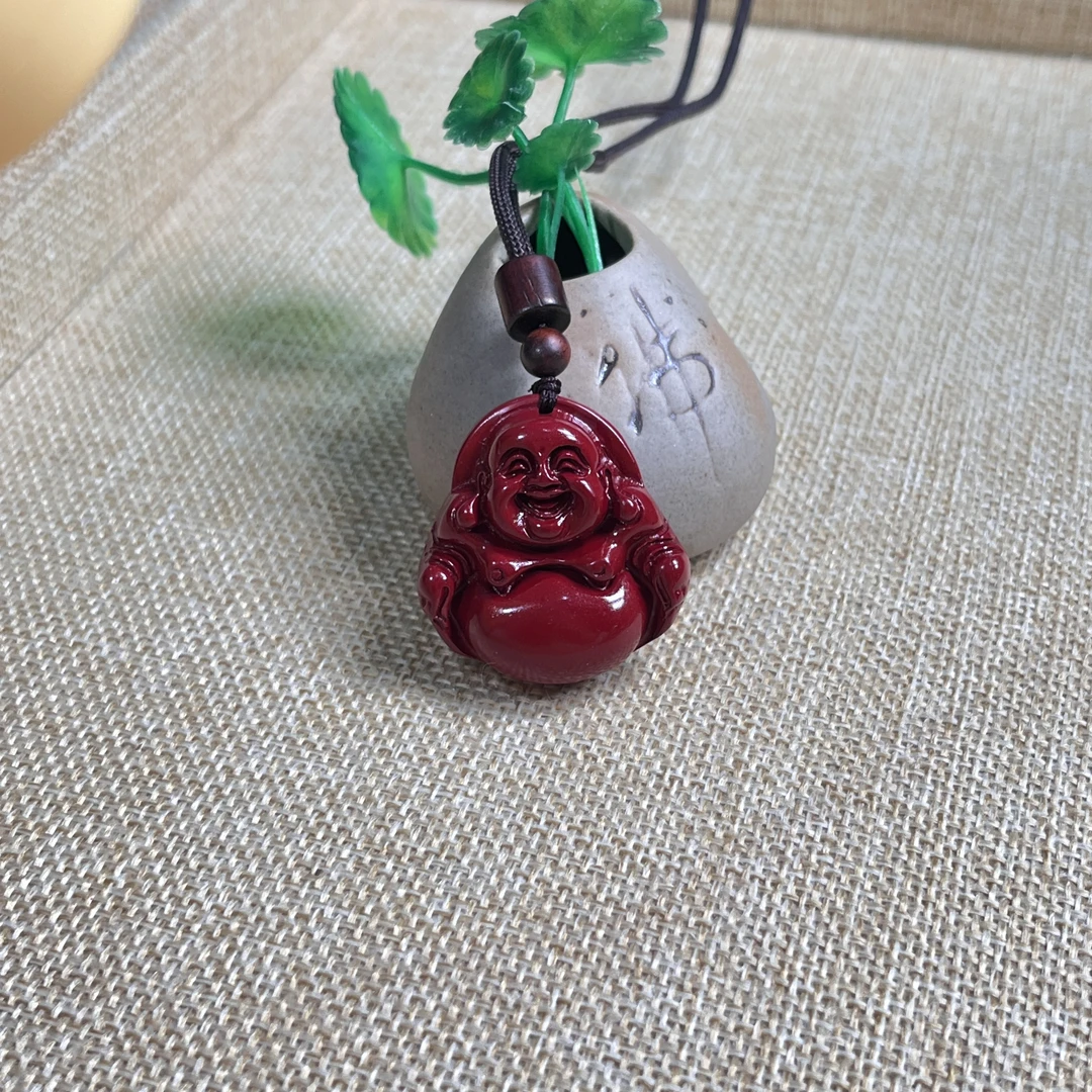 含辰砂工艺品【主播专享】朱砂女士佛公紫砂吊坠/男士观音