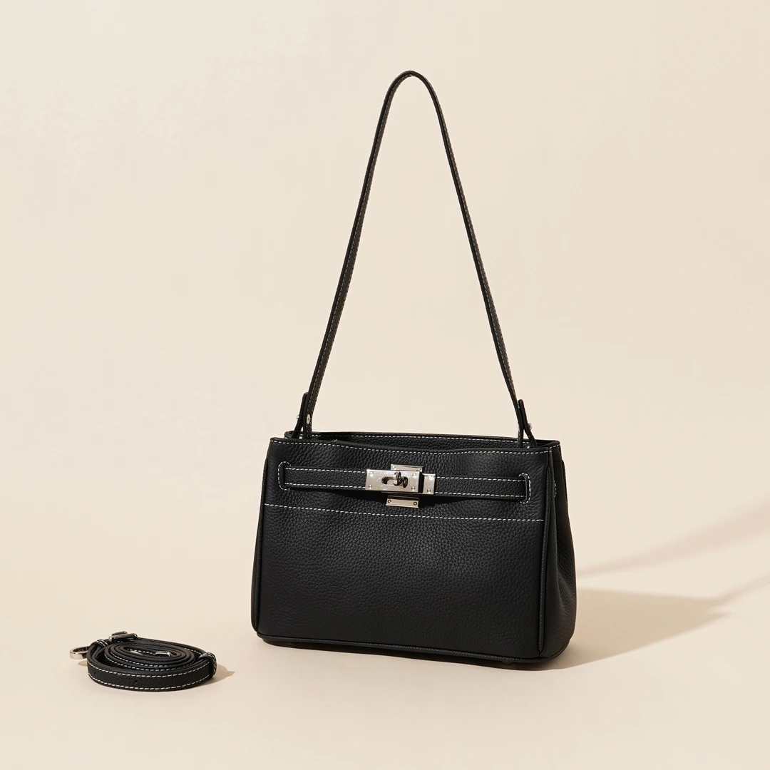 岩牛新款休闲斜跨小众质感软皮撞色小包包时尚百搭女士YN3447