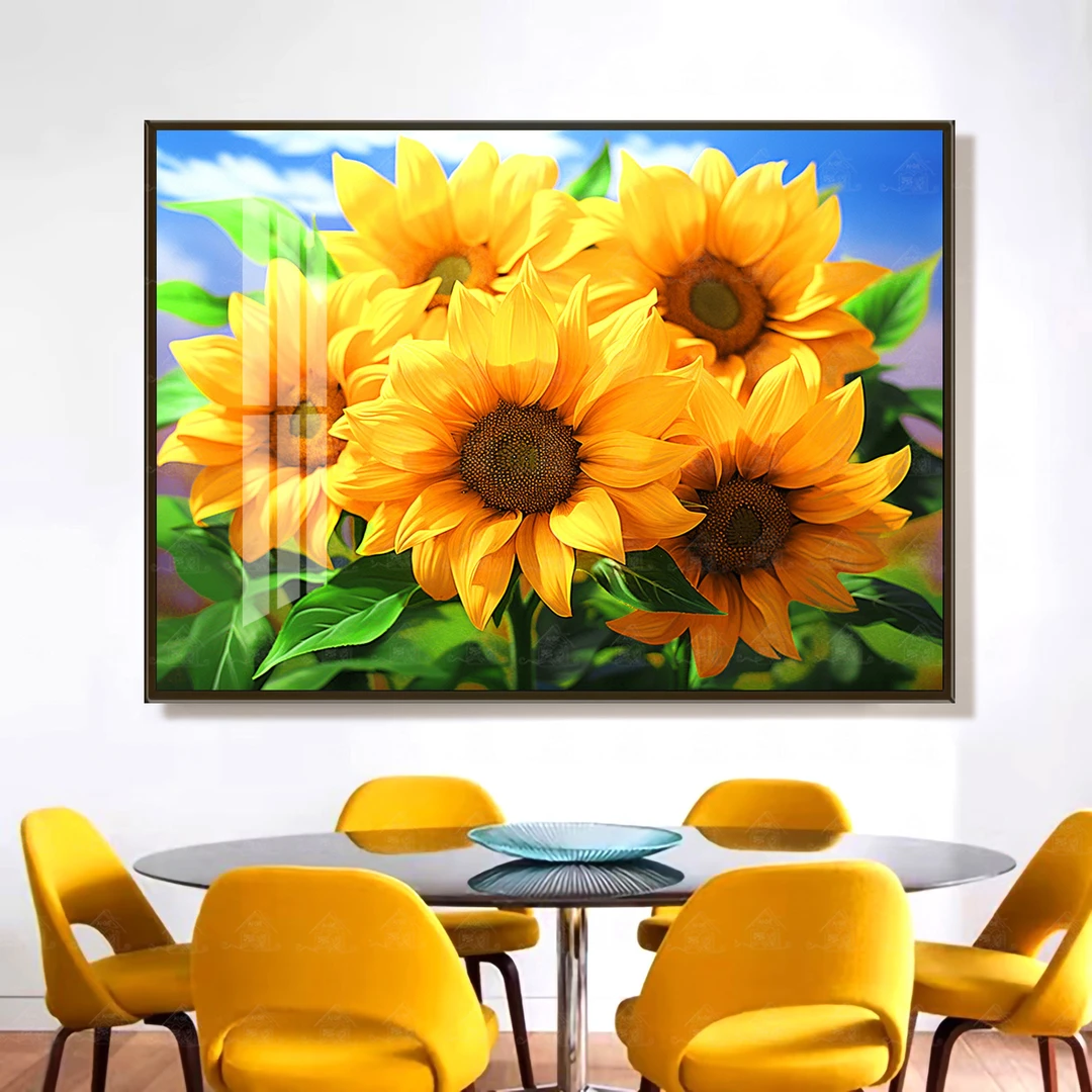 爱阁十字绣向日葵太阳花升级版2025新款简约客厅花卉装饰手工绣