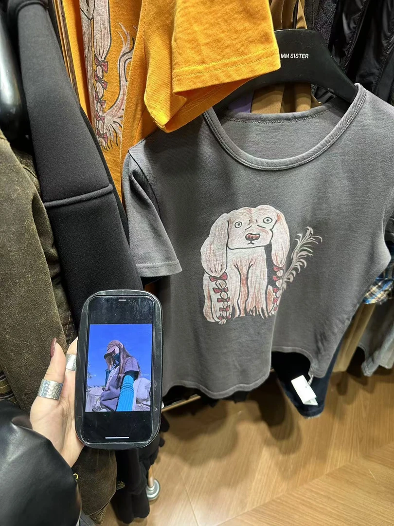 馒头 快冲呀！！小狗打底特色上衣T恤 T450#