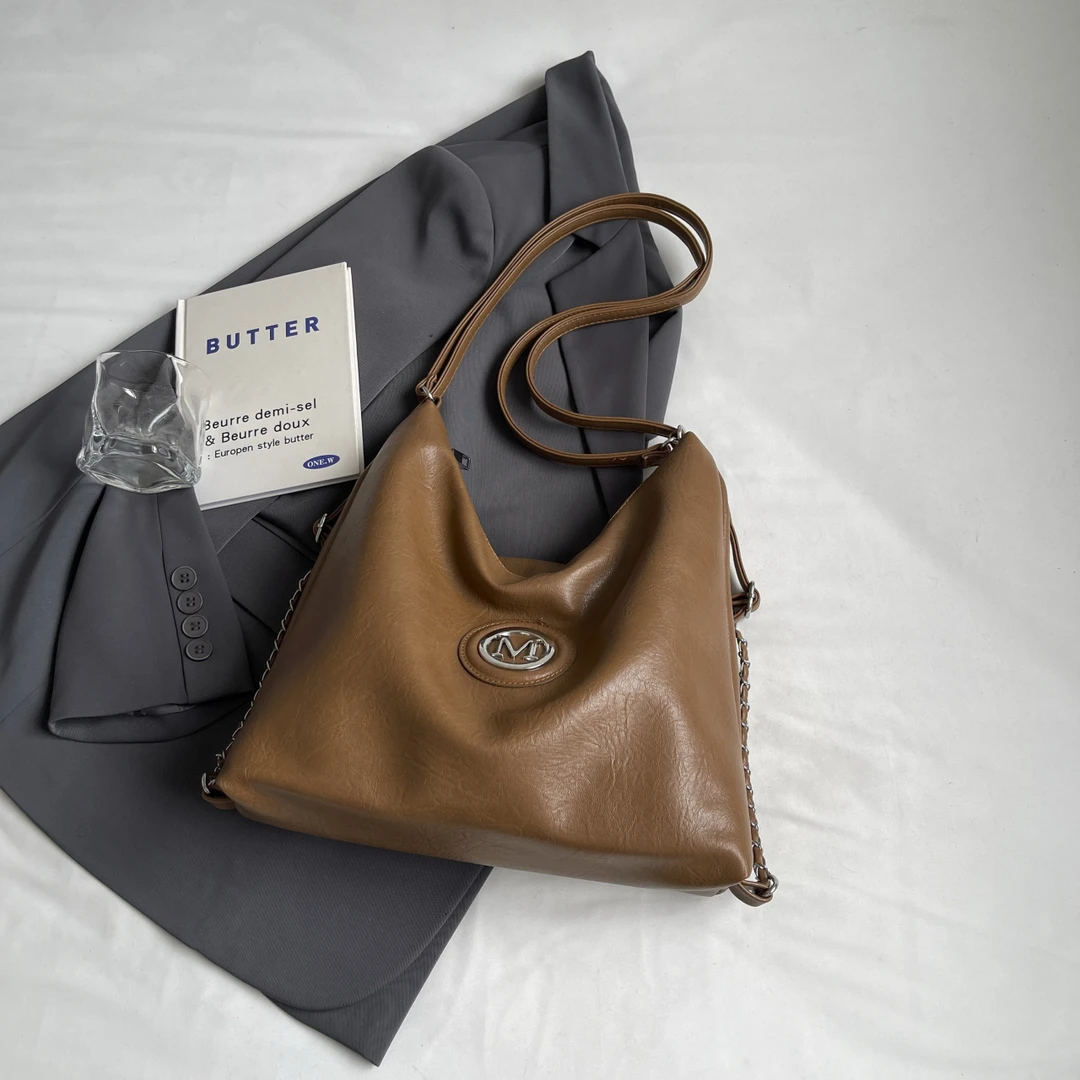 美拉德大包包女士2024新款双肩单肩斜挎大容量托特包三背女包