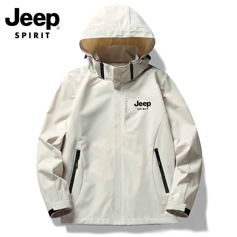 JEEPSPIRIT吉普冲锋衣运动风衣夹克进藏旅游情侣防水外套薄款