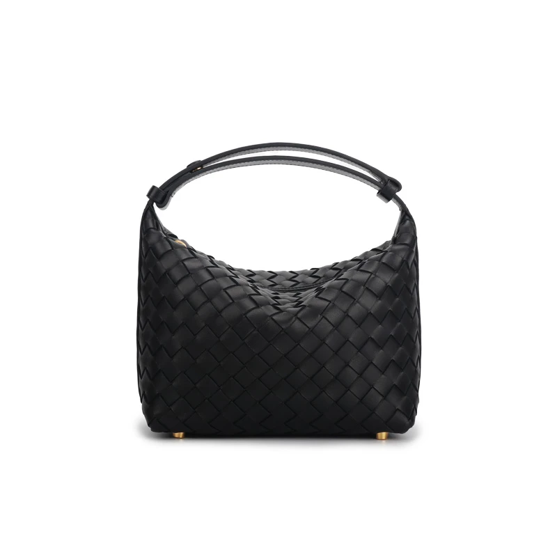 亮iangmade经典休闲编织饭盒包单肩羊皮编织包女士时尚腋下