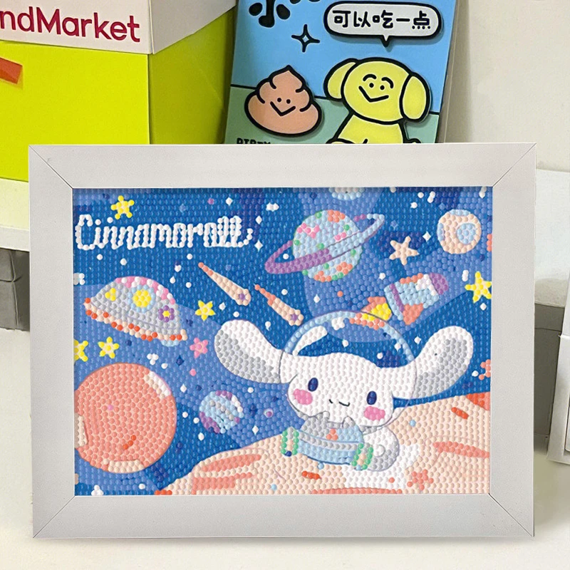三丽鸥玉桂狗钻石画满钻带框手工diy钻石画批发儿童2022新款贴钻