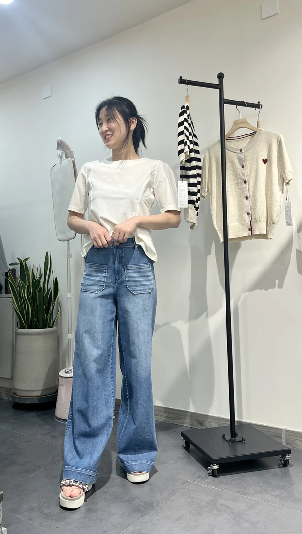 日本正品秒变腿长水洗牛仔裤