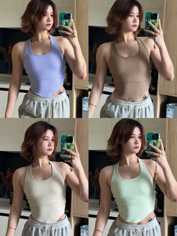 古芭比瑞-运动内衣女工字美背瑜伽服跑步健身上衣透气裸感瑜伽