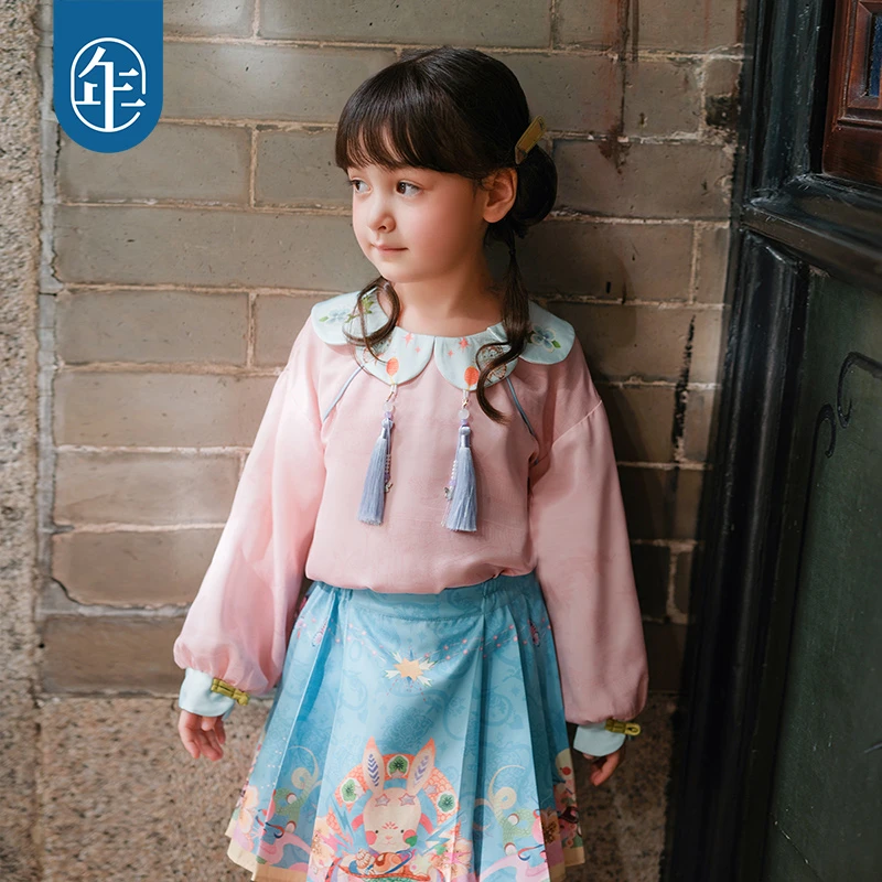 【年富衣年半身裙】女童短款马面裙半身裙夏款儿童汉服新中式裙子G