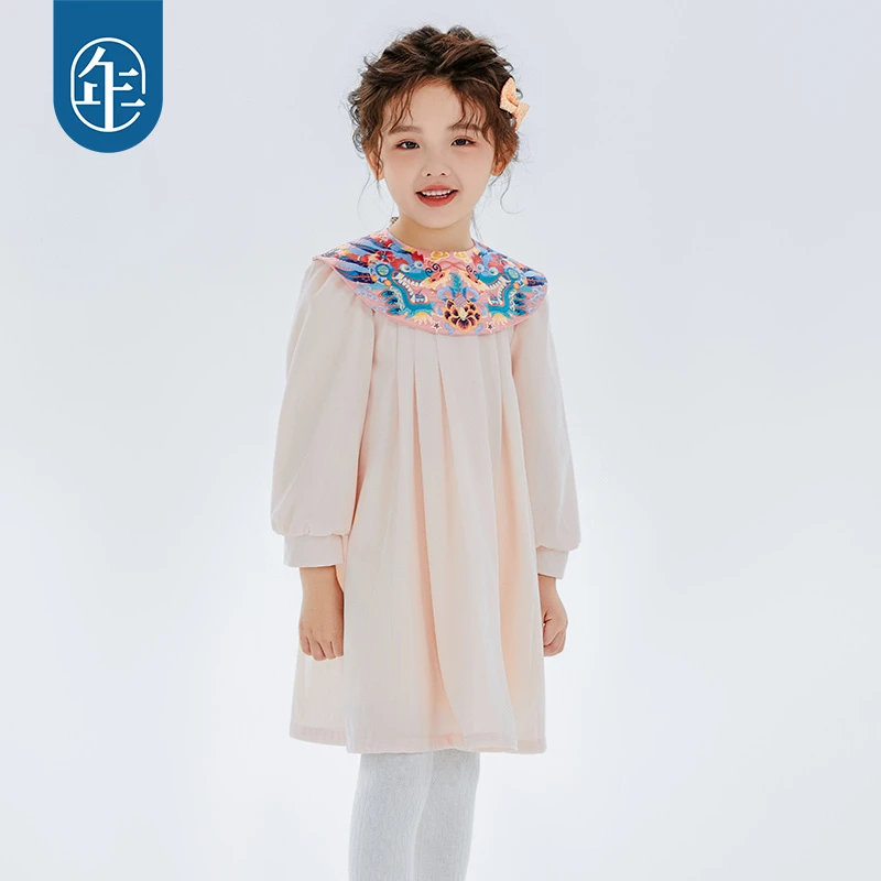 【龙光溢彩】年衣童装女童连衣裙2023年秋冬新款女孩中国风公主裙G