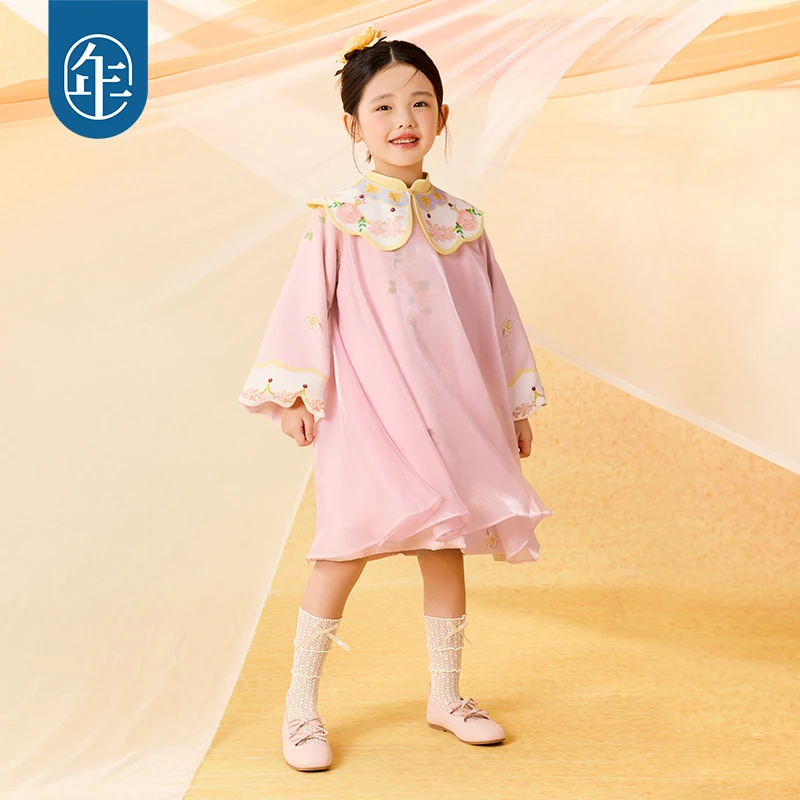 【花朝月夕连衣裙】女童连衣裙秋季新款国风云肩公主裙演出服仙G