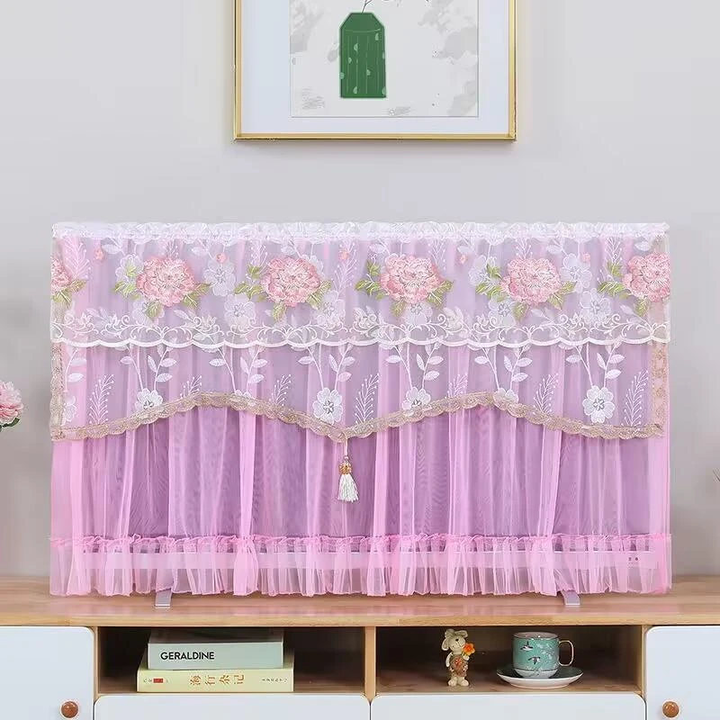 蕾丝电视机防尘罩套台式电视罩挂式电视盖布超薄电视防尘套式通用