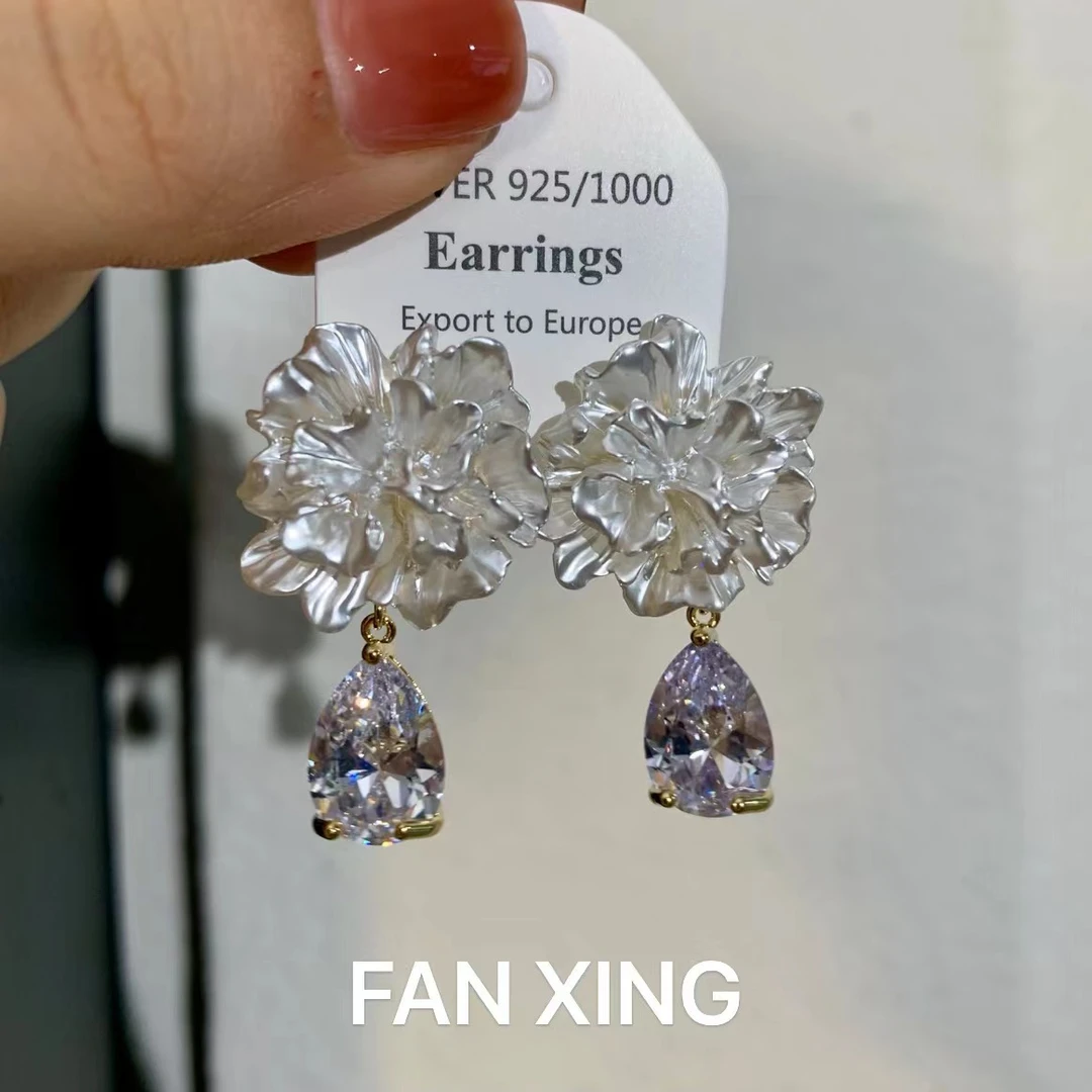 铜合金仿水晶耳饰 2712简约气质耳钉