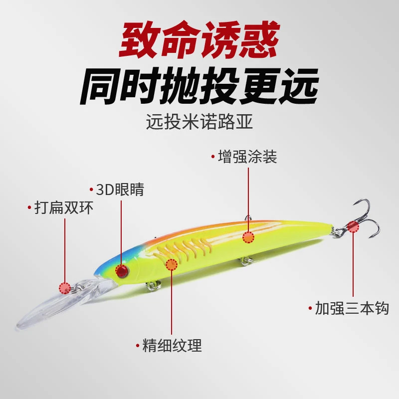 HENG JIA/亨嘉 远投深浅海钓鲈鱼饵 14.5cm/12.5g长舌板米诺假饵