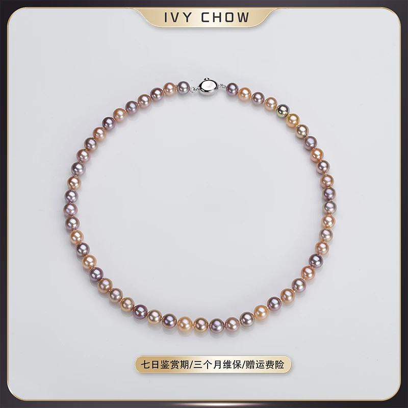 IVY CHOW糖果系列 天然糖果淡水珍珠全珠项链8-9mm