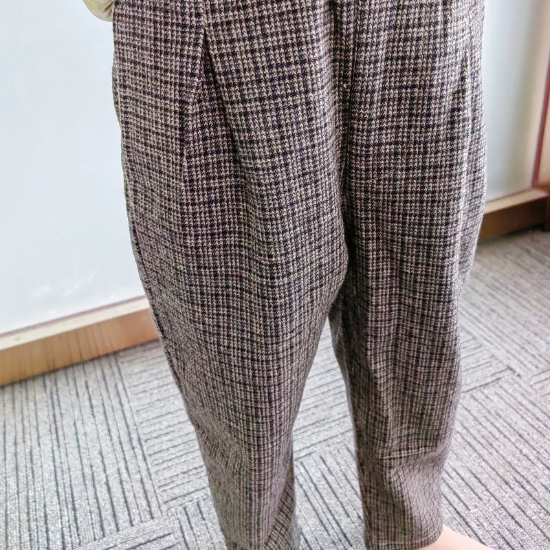 男女童格子长裤春秋款洋气千鸟格儿童韩版宽松休闲裤
