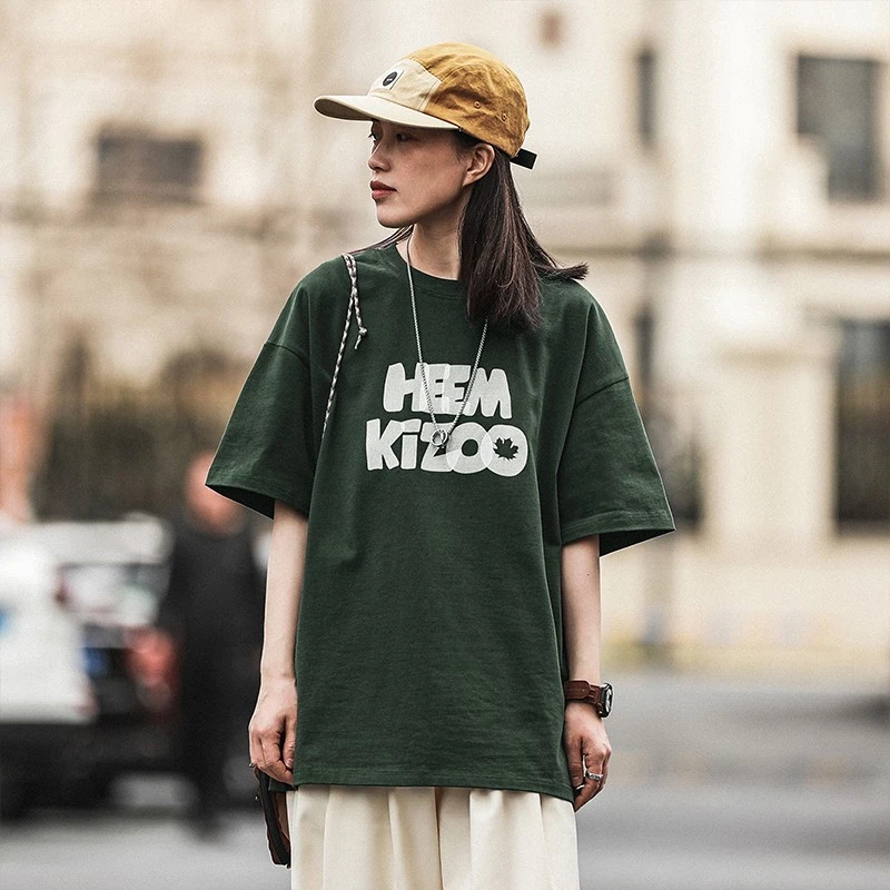 HEEMKIZOO260g重磅s趣味印花夏季男士短袖宽松T恤美式潮牌情侣