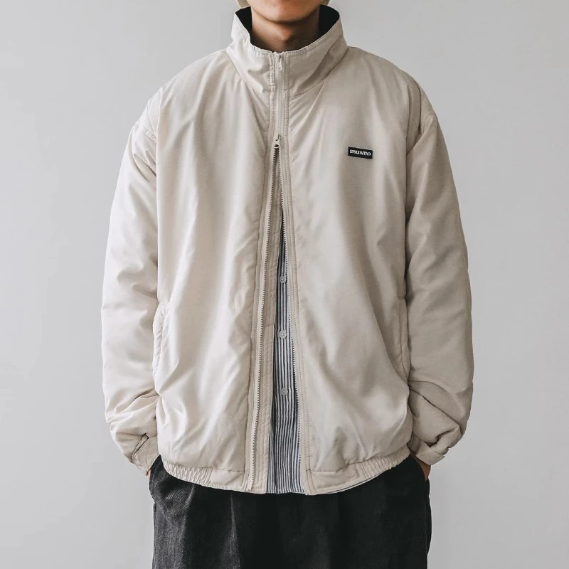 HEEMKIZOO复古s立领工装棉服棉衣夹克外套男冬季情侣双拉头设计