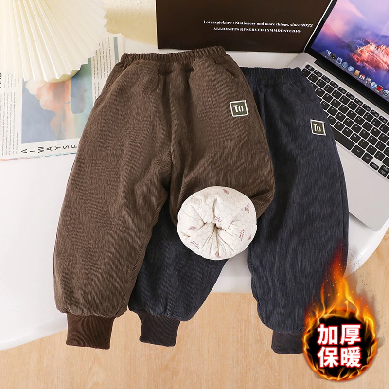 一条过冬儿童冬季加绒棉裤男童洋气加厚裤子宝宝冬装保暖休闲裤潮