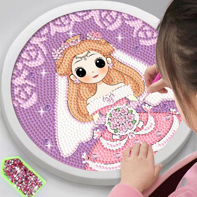 【买一送一】公主儿童钻石画手工DIY钻石贴画粘贴画玩具女孩礼物
