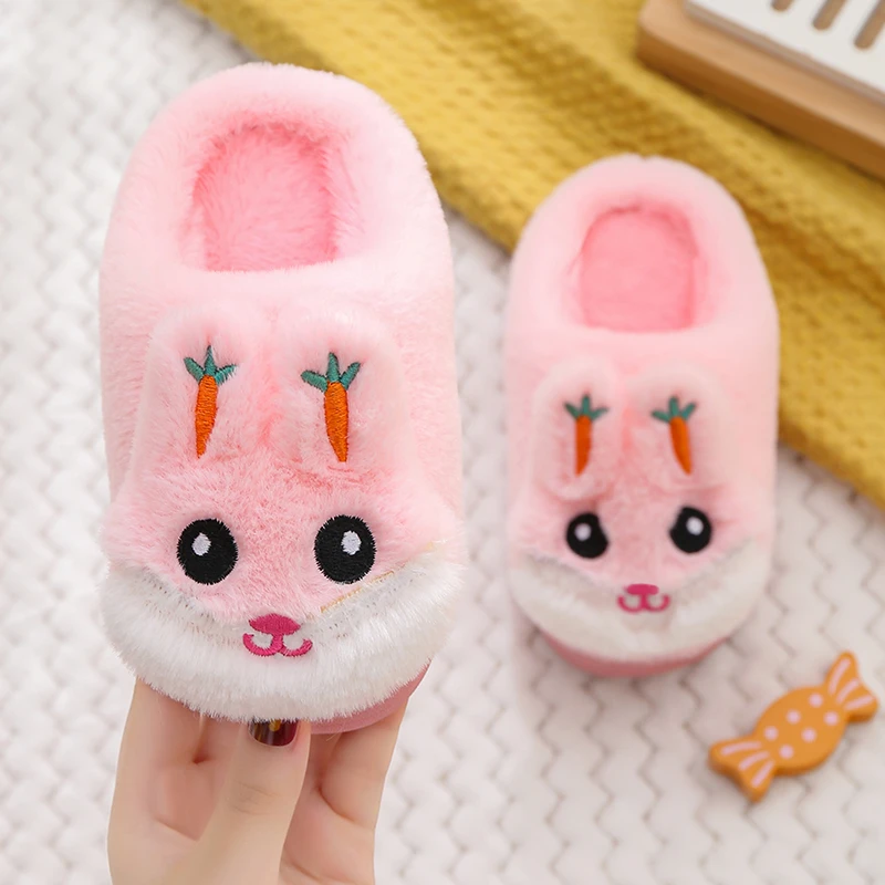 儿童棉拖鞋室内防滑加厚保暖卡通可爱女童家居鞋毛毛包跟男童棉鞋