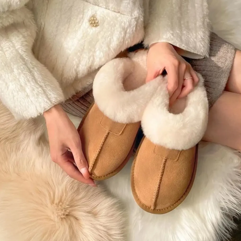 星星拖鞋毛毛鞋桑坡加绒女款棉鞋冬季保暖棉毛拖鞋