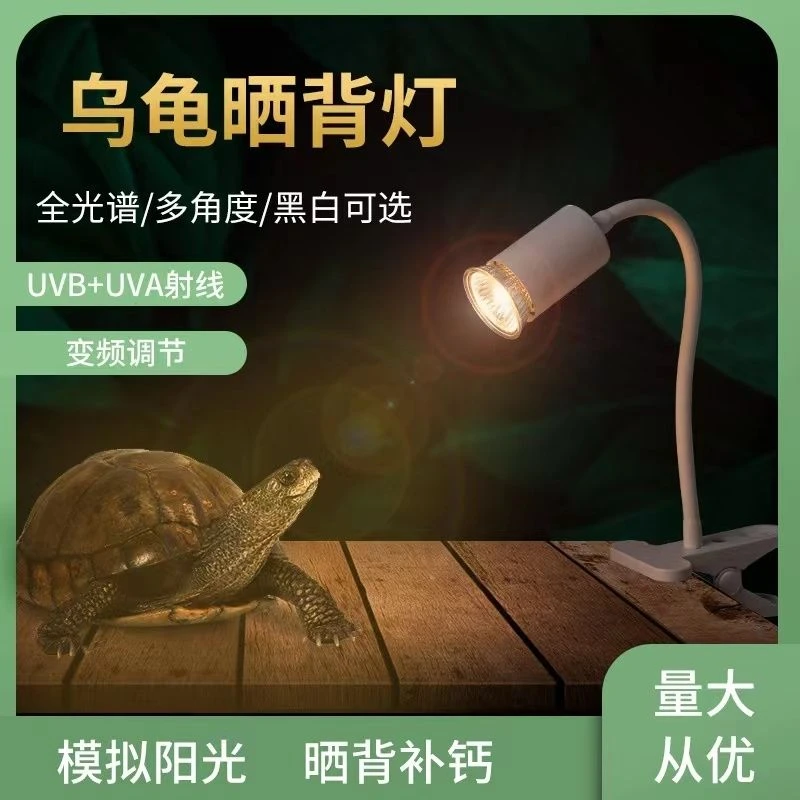 乌龟晒背灯全光谱太阳灯uvb+uva定时可调 爬宠补钙保温灯龟缸