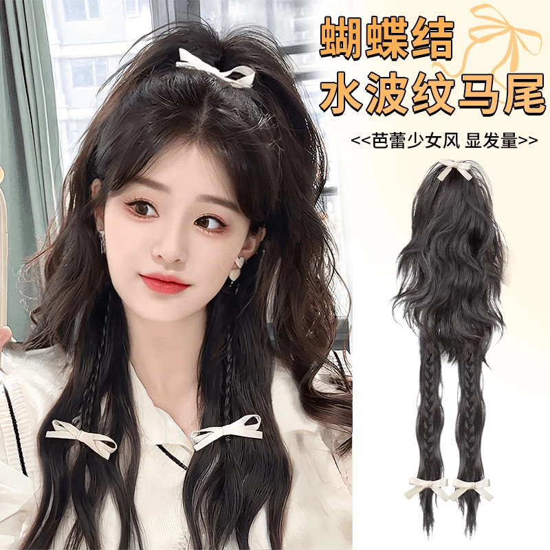 假发女高马尾喷泉抓夹仿真发半扎甜酷拳击辫辣妹假发辫子氛围感
