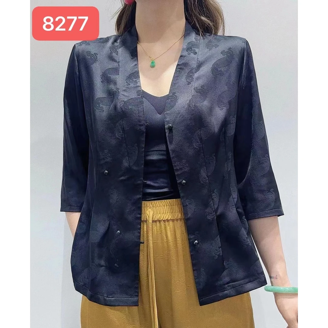 8277-4新款时尚印花西装上衣