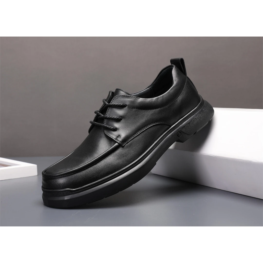 2024头层牛皮复古国风工装潮流系带软底软面男士商务皮鞋~3026